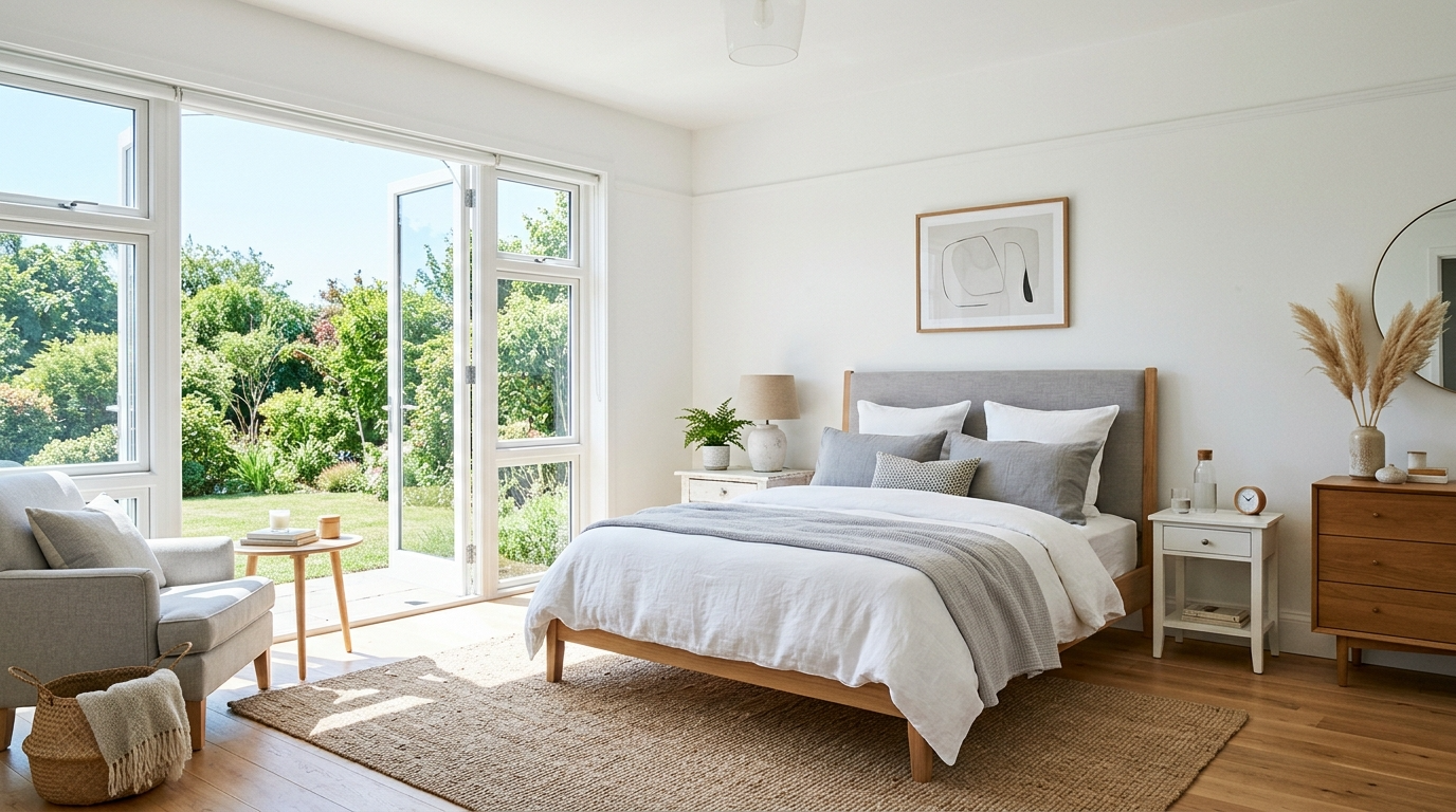 Add a rug that anchors the bed